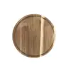 Bandeja Alta de Madera de Acacia Adornos para el Hogar Bandeja para Snacks Restaurante Pastelería Soporte para Exhibición de Postres de Té de la Tarde