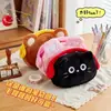 Estuche de peluche lindo de gran capacidad con asa creativa, estilo Maillard, para estudiantes de primaria y secundaria, papelería de nicho en oferta