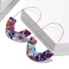 Pendientes acrílicos con diseño de leopardo y explosiones transfronterizas, en forma de U, sencillos y modernos, para mujer.