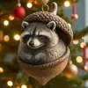 Adorno Navideño de Bellota de Animales del Bosque Transfronterizos