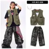 Roupas da Moda Street Dance Infantil Roupas de Performance Hip-Hop Legais para Meninos Fantasias de Dança para Performance de 1º de Junho Conjunto de Bateria Infantil