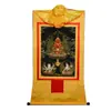 Buda Yuanhui Buda de la Longevidad Buda Buda Estatua de Buda Thangka Pintura Colgante Xizang Bronce Dorado Estucado Mural del Salón de Buda Tarjeta Negra Buda de la Longevidad Tres Estatuas