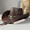 Hebilla de Remache para Cinturón de Piel de Vaca Sombrero Jazz para Hombres y Mujeres Primavera, Verano y Otoño Viajes al Aire Libre Sombrero para el Sol Ala Ancha Sombrero de Vaquero Occidental de Xizang