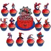 Bandeira temática do Homem-Aranha Cross Border Balão de látex Bolo Cartão Decoração de festa Terno Herói Festa de aniversário