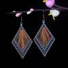 Aretes Turquesa Bohemios Europeos y Americanos Retro Búho Geométricos Atrapasueños Pluma Borla Aretes Mujeres
