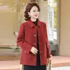 Elegante cárdigan de punto con cuello camisero, corte holgado, moderno diseño nuevo para primavera y otoño, estilo chino, talla grande, top para mujer de mediana edad, prenda de abrigo versátil