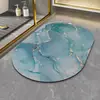 Alfombrilla de Piso para Baño con Patrón de Mármol, Forma Especial de Nube, Terciopelo de Cristal, Lavable, Antideslizante, Secado Rápido, Felpudo