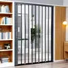 Puerta de Pantalla Plegable con Malla de Diamante, Antirrobo, Anti-Ratón, División de Aleación de Aluminio, Puerta de Pantalla Deslizante Invisible, Ventana de Pantalla de Acero Retráctil a Prueba de Mosquitos