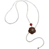 Collar largo de madera con colgante estilo retro, temática de bosque, para mujer, un accesorio único y sofisticado para suéteres, con un diseño de inspiración étnica para decoración de ropa