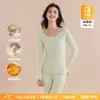 Conjunto Térmico de Cachemira y Seda 7A para Mujer Clase a Otoño e Invierno Forro Polar Engrosado Sin Costuras Parte Superior e Inferior