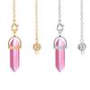 AliExpress alta venda pedra de energia colorida coluna hexagonal de ponta dupla pêndulo espiritual meditação joia de cristal natural atacado
