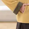 Nuevo Estilo Chino Ropa para Madres Top de Lana Doble Cara Nuevo Estilo Primavera/Otoño Traje Tang Color Sólido Elegante Ropa de Abrigo para Mujeres de Mediana Edad y Mayores