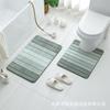 Alfombrilla de baño gruesa transfronteriza, imitación cachemir, para inodoro, puerta de inodoro, absorbente de agua, antideslizante, alfombrilla para pies, alfombrilla degradada para el hogar