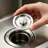 Tapa redonda de acero inoxidable para desagüe de fregadero de cocina casero, tapa para agujero de desagüe, tapón, tapa selladora para lavabo