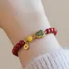 Explosiones de TikTok Nicho Calabaza de Jade Pulsera Nueva Pulsera de Cinabrio Imitación para Novia