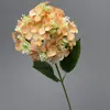 Flor artificial de fronteira, hortênsia de cabeça única com película 3D, hortênsia semiacabada para arranjos florais, hortênsia artificial, flor artificial, arranjo floral de casamento