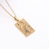 Transfronterizo Nuevo Europeo y Americano 22 Elementos de Tarjeta de Tarot Colgante de Tarjeta Cuadrada Collar Cadena Larga Clavícula Dama Simple Retro