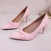 Tacones Altos Franceses Exquisitos con Lazo Punta Fina para Mujer 2026 Principios de Otoño Elegantes Sexy Cómodos Zapatos Planos de Boca Baja