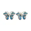 Pendientes de Botón de Mariposa de Piedra Preciosa Azul Real y Perla, Pendientes de Circonita de Lujo Ligero de Gama Alta, Nuevos Accesorios de Oreja Vintage de Estilo Chino para Mujer