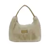Bolso de Hombro de Moda Transfronterizo para Mujer, Elegante Bolso de Felpa Versátil Casual Retro, Bolso Cruzado Peludo de Mano para el Brazo