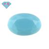Piedra desnuda de nanoturquesa con forma de huevo de Huagang Gem, incrustación de cera ovalada artificial resistente a altas temperaturas y al color.