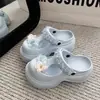 Pantuflas Mary Jane de EVA de Suela Gruesa para Mujer, Pequeñas, Verano 2026, Cómodas y Versátiles, Adecuadas para Uso en Exteriores, Zapatillas Cerradas Casuales de Media Caña