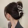 Pinza de metal grande de alta calidad con forma de tiburón, estilo coreano, horquilla de perla para el cabello, accesorios para el cabello de estilo inmortal.