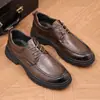 Zapatos de Piel para Hombre, Vestimenta Formal de Negocios, Patrón Tallado Brogue, Zapatos de Oficina Estilo Británico, Zapatos Casuales para Hombre, Piel de Vaca de Primera Capa