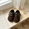 Zapatos de Cuero para Niñas 2026 Otoño Nuevo Estilo Coreano Brogue Zapatos Birkenstock Estilo Británico Retro Suela Suave Antideslizante Guardería
