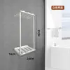 Estante de Almacenamiento de Pared con Organizador de Toallas de Hierro Forjado Pintado, Portatoallas de Baño sin Taladro