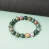 Pulseira de Ágata Multicolor Indiana Pulseira de Pedras Naturais para Homens e Mulheres, Popular na Europa e América, Vintage, Simples, Versátil