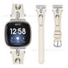 Correa de Cuero para Smartwatch Fitbit Versa4 Versa3T con Adorno de Diamante y Diseño Delgado