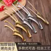 Pinzas para barbacoa de acero inoxidable, pinzas largas para restaurante de barbacoa coreana, pinzas doradas para alimentos, pinzas gruesas para barbacoa, pinzas para servir fondue