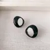 Pendientes Europeos y Americanos de Nueva Moda con Esmalte Negro Goteo de Aceite y Aguja de Plata Collar Largo de Cadena de Lana de Color Contrastante de Alta Calidad para Mujer