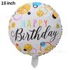 Globo de Feliz Cumpleaños Bola Redonda de 18 pulgadas Feliz Cumpleaños Película de Aluminio Decoración de Cumpleaños Arreglo para Fiesta Inflable