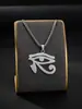 Collar Colgante Ojo de Horus de Acero Inoxidable Popular Transfronterizo Europeo y Americano Personalizado Retro Joyería de Acero de Titanio para Hombre Venta al por Mayor