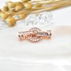 Accesorios DIY Set Redondo Pequeño Hebilla Cuadrada Microincrustada Hebilla de Circonita Doble Campana Hebilla Móvil Escalera