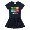 Vestido de manga corta para niños coreanos, falda fina plisada con orejas, novedad de verano de 2023