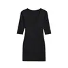 Vestido Sexy de Manga Media con Cuello en V para Mujer, Nueva Moda de Primavera Versátil Ajustado Básico con un Temperamento Puro y Atractivo, Vestido Bodycon