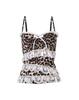 Independent Station Fashion Sexy Spice Girl Leopardo Laço Renda Sling Slim-fit Slim Sling Colete All-match Top