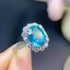 Anillo de Topacio Natural Abierto para Mujer Plata de Ley s925 Incrustado Piedra Principal 8x 10mm Directo de Fábrica Daifa