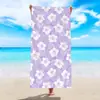 Toalla de Playa Floral Sencilla, Toalla de Baño Absorbente de Microfibra de Secado Rápido, Toalla de Playa, Moda Hibisco Toalla Suave