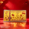 2027 Año de la Oveja Billete Conmemorativo Tres Ovejas Traen Prosperidad Hoja de Oro Billete de Oro de Cien Yuan Saludos de Año Nuevo Sobre Rojo Regalo Transfronterizo Venta al Por Mayor