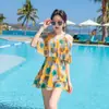 Moda Praia Quente Feminina Conservadora Tamanho Grande Menina Gorda Barriga Lisa Cobrindo Saia Dividida Fonte Termal ins Moda Praia Lote
