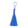 Borla Vertical de 7 cm con Cuentas, Borla de Abanico de Seda de Hielo de Poliéster Ultra Fina, Bolsita Marcador de Libros, Borla al por Mayor