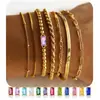 Conjunto de 7 Piezas de 12 Piedras de Nacimiento Transfronterizo, Pulsera, Estilo Unisex Moderno y Sencillo, Joyería Dorada Apilable para Mujeres