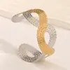 Pulsera de Acero Inoxidable con Giro Europeo y Americano Transfronterizo Moda Gama Alta Ins Apertura Ajustable Pulsera Venta al por Mayor