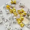 Plata Gruesa Chapada en Oro de 14K Incrustada con Circonita Patrón Diagonal Reloj de Arena Flor Cuenta Espaciadora Cuenta Espaciadora DIY Hecho a Mano Accesorios para Joyería de Perlas