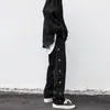 Pantalones de vestir de corte americano con doble botonadura para hombre, marca de moda de otoño, estilo coreano, botón lateral, deportivos casuales, pantalones versátiles