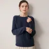 Suéter grueso de cachemir 100% puro para mujer, con cuello redondo y tejido de ochos, un nuevo estilo de otoño/invierno moderno y versátil